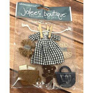 Jolees Sticker Collage SPJB033 COUNTRY BREEZE Yarn  Dress CLOTHESPIN TEDDY
